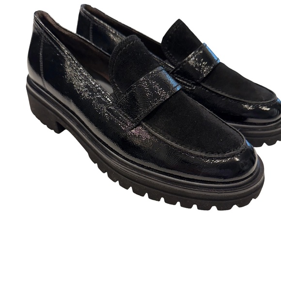 Paul Green Shoes - Paul Green Urban Lug Sole Loafer BLACK SHELBY LEATHER & Suede Chunky 7.5 NEW